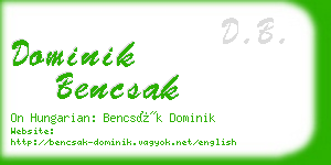 dominik bencsak business card